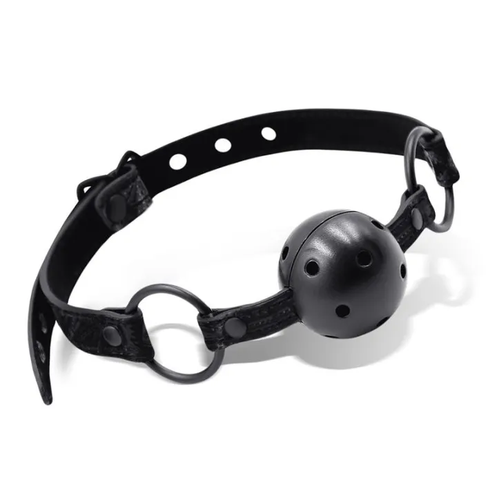 Mordaza de Bola Transpirable Sapphire Cuero Vegano de Black Sapphire