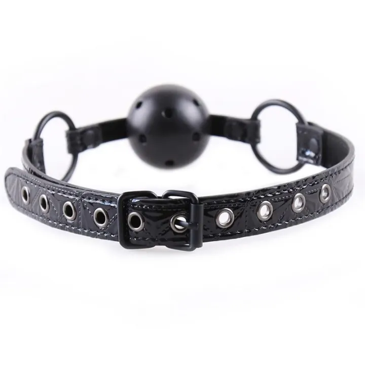 Mordaza de Bola Transpirable Sapphire Cuero Vegano de Black Sapphire
