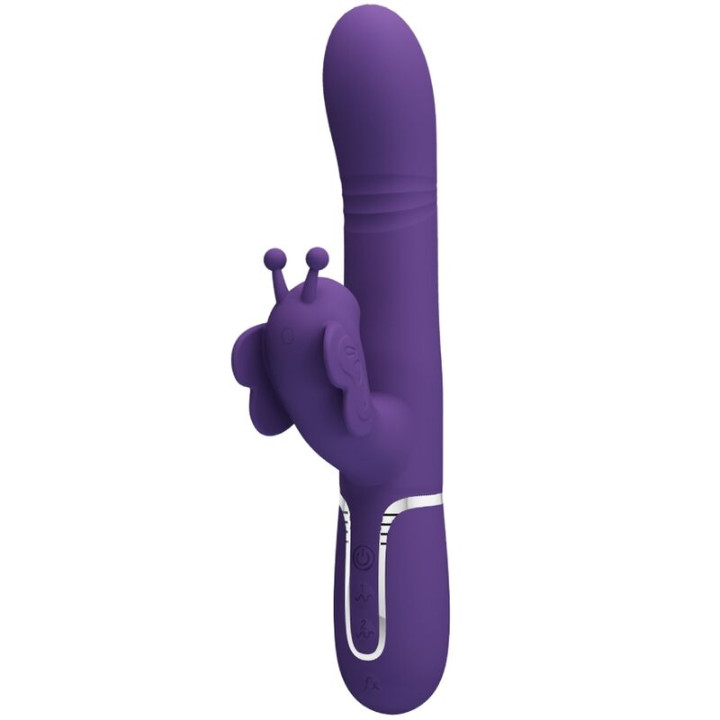 PRETTY LOVE - VIBRADOR RABBIT MULTIFUNCIÓN 4 EN 1 MARIPOSA MORADO | VibraZon
