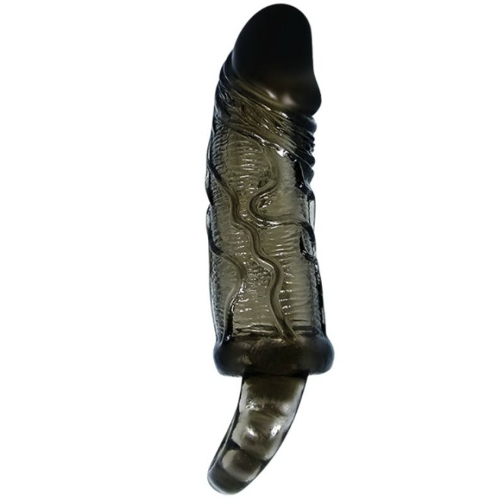 BAILE - FUNDA EXTENSORA PENE CON STRAP PARA TESTÍCULOS NEGRO 13.5 CM | VibraZon
