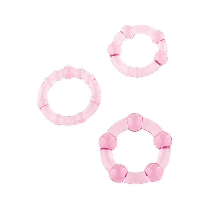 SEVEN CREATIONS - JUEGO TRES ANILLOS PENE ROSA | VibraZon