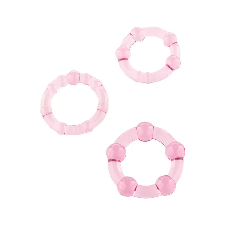 SEVEN CREATIONS - JUEGO TRES ANILLOS PENE ROSA