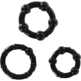 SEVEN CREATIONS - JUEGO TRES ANILLOS PENE NEGRO | VibraZon
