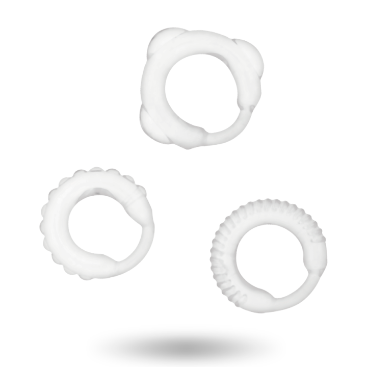 ADDICTED JUGUETES - SET 3 ANILLOS PENE CLEAR | VibraZon