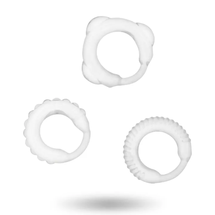ADDICTED JUGUETES - SET 3 ANILLOS PENE CLEAR