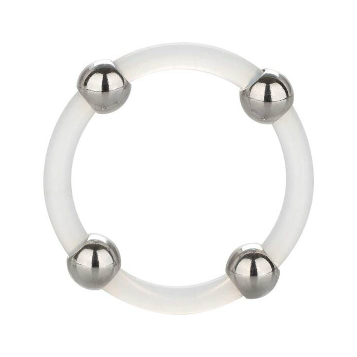 CALEXOTICS - ANILLO DE SILICONA CON CUENTAS DE ACERO TALLA L | VibraZon