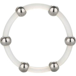 CALEXOTICS - ANILLO DE SILICONA CON CUENTAS DE ACERO TALLA XL | VibraZon