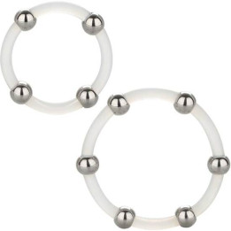 CALEXOTICS - KIT DE 2 UDS ANILLO DE SILICONA CON CUENTAS DE ACERO | VibraZon