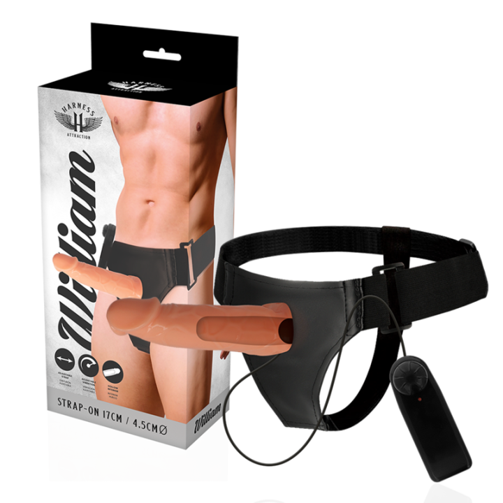 ARNES ATTRACTION - ARNÉS HUECO WILLIAN CON VIBRADOR 17 CM -O- 4.5 CM | VibraZon