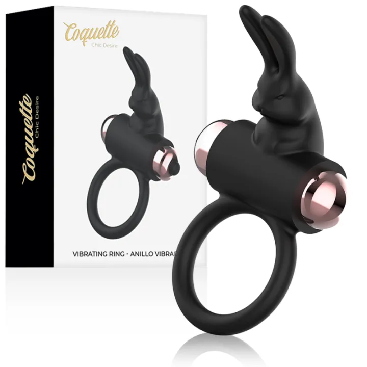 COQUETTE CHIC DESIRE - PENE ANILLO ANILLO VIBRADOR NEGRO / DORADO