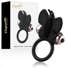 COQUETTE CHIC DESIRE - PENE ANILLO BUTTERFLY ANILLO VIBRADOR NEGRO / DORADO | VibraZon