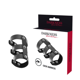 DARKNESS - ANILLO DOBLE PENE Y TESTÍCULOS AJUSTABLE LEATHER | VibraZon