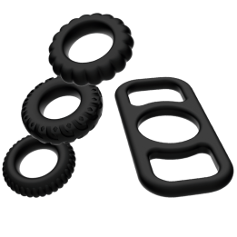 ADDICTED JUGUETES - SET 4 ANILLOS SILICONA PARA EL PENE | VibraZon