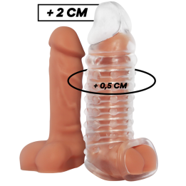 VIRILXL - EXTENSIÓN Y FUNDA DE PENE V11 TRANSPARENTE | VibraZon