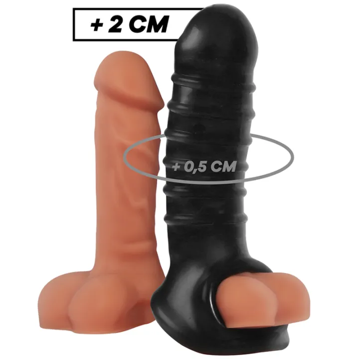 VIRILXL - EXTENSIÓN Y FUNDA DE PENE V15 NEGRO