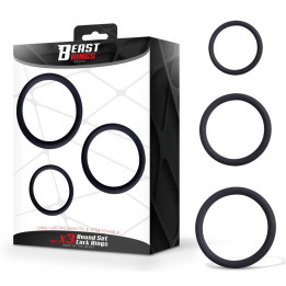 Set de 3 Anillos para el Pene Silicona S, M y L de Beast Rings | VibraZon
