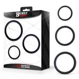 Set de 3 Anillos para el Pene Silicona S, M y L de Beast Rings