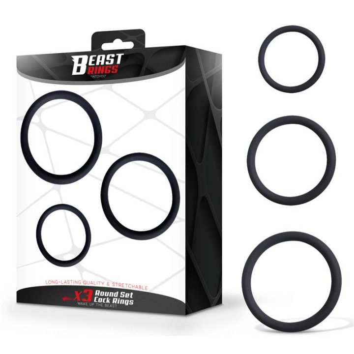 Set de 3 Anillos para el Pene Silicona S, M y L de Beast Rings | VibraZon