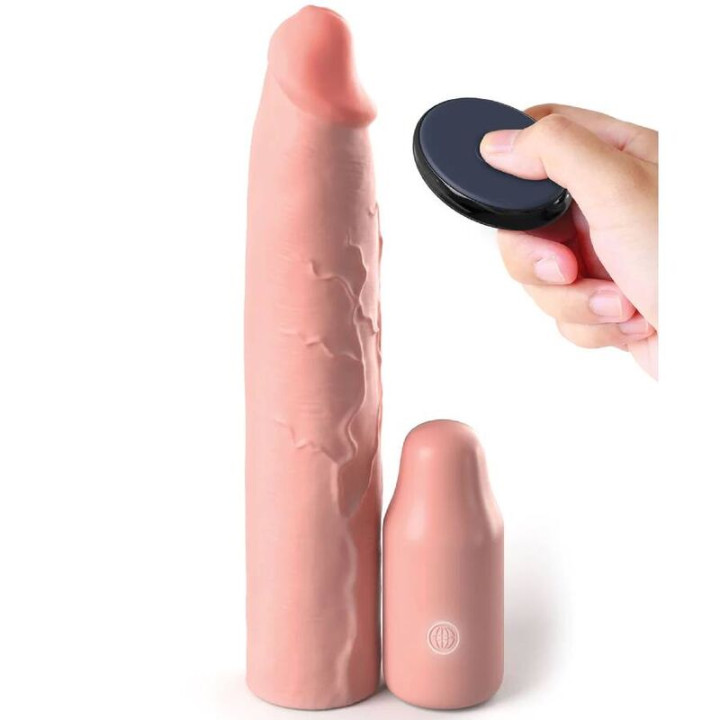 FANTASY X- TENSIONS - PIPEDREAMS SLEEVE 22,86 CM + 7,62 CM PLUG REMOTE SKIN | VibraZon