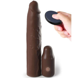 FANTASY X- TENSIONS - PIPEDREAMS SLEEVE 22,86 CM + 7,62 CM PLUG REMOTE MARRON | VibraZon