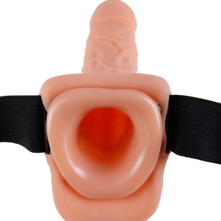 FETISH FANTASY SERIES - ARNÉS AJUSTABLE CONTROL REMOTO PENE REALÍSTICO CON TESTÍCULOS 17.8 CM