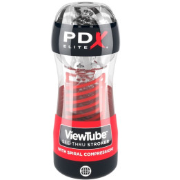 PDX ELITE - MASTURBADOR STROKER VIEWTUBE 2 COMPRESION ESPIRAL TRANSPARENTE | VibraZon