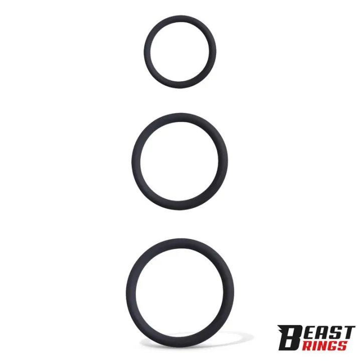 Set de 3 Anillos para el Pene Silicona S, M y L de Beast Rings