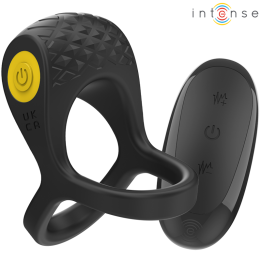 INTENSE - ALEX ANILLO DOBLE VIBRADOR PENE 10 VIBRACIONES NEGRO | VibraZon
