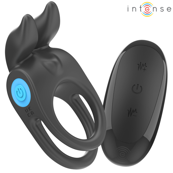 INTENSE - SAM ANILLO DOBLE VIBRADOR PENE 10 VIBRACIONES NEGRO | VibraZon