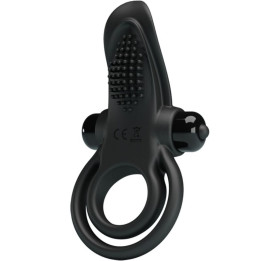 PRETTY LOVE - DOBLE ANILLO VIBRADOR + ESTIMULADOR CLÍTORIS 10 VIBRACIONES NEGRO | VibraZon