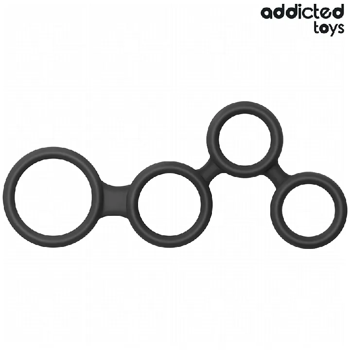 ADDICTED JUGUETES - ANILLO PARA EL PENE CON DIVISORES PARA TESTÍCULOS