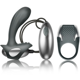 CLIMAXIMUM - EXCITE KIT ANILLO PARA PENE + MASAJEADOR PRÓSTATA CON CABLE | VibraZon
