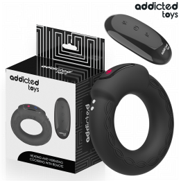 ADDICTED JUGUETES - ANILLO PENE VIBRADOR EFECTO CALOR CONTROL REMOTO | VibraZon