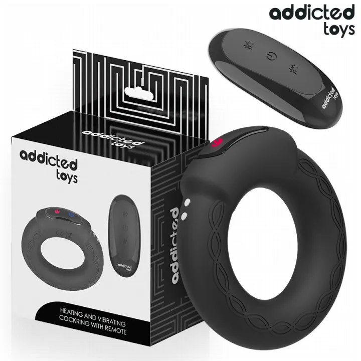 ADDICTED JUGUETES - ANILLO PENE VIBRADOR EFECTO CALOR CONTROL REMOTO