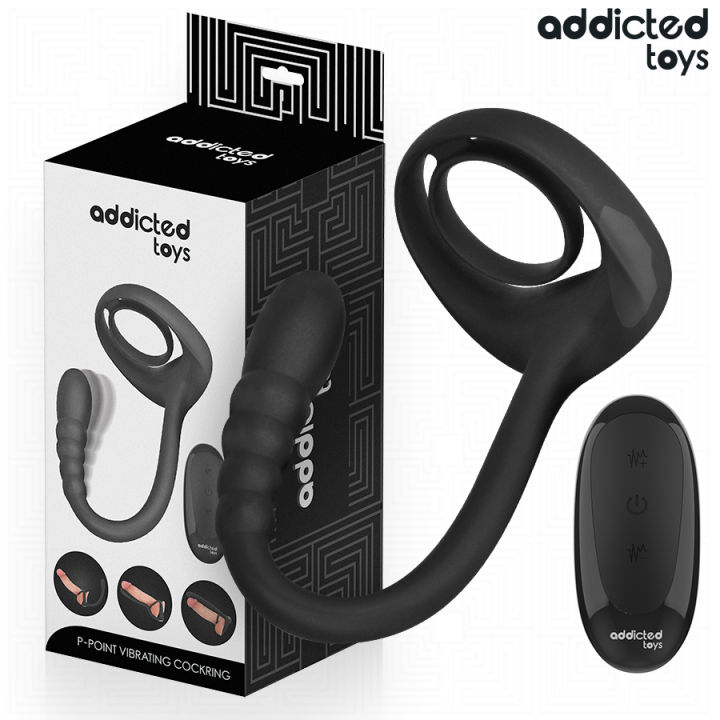 ADDICTED JUGUETES - ANILLO PENE VIBRADOR PUNTO·P CONTROL REMOTO | VibraZon