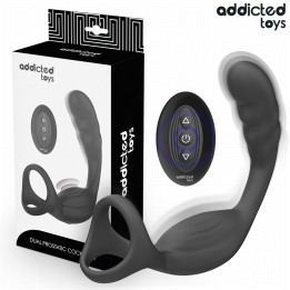 ADDICTED JUGUETES - ANILLO DOBLE VIBRADOR PROSTÁTICO CONTROL REMOTO | VibraZon