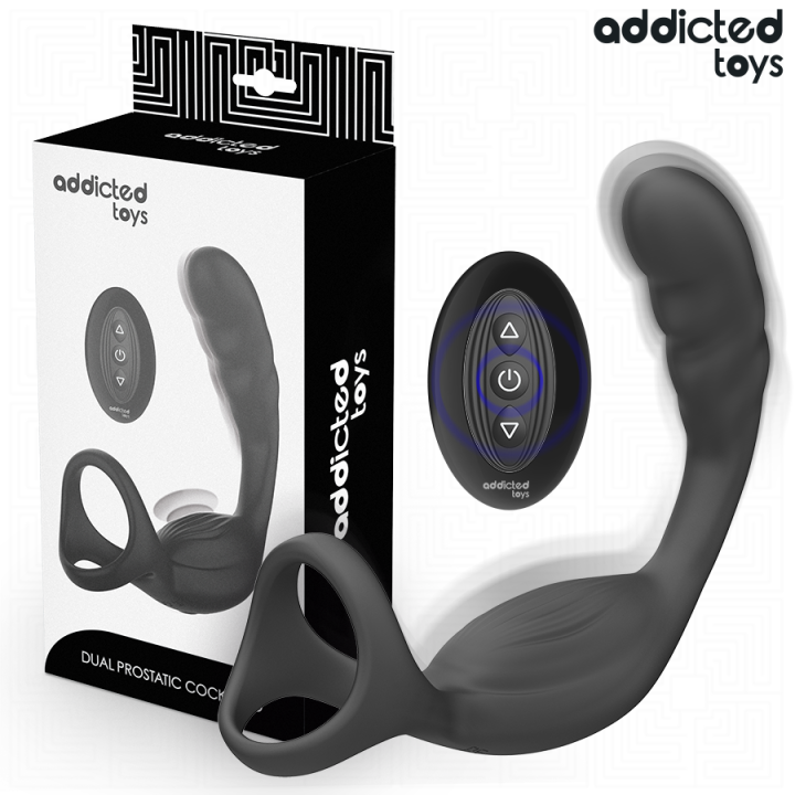 ADDICTED JUGUETES - ANILLO DOBLE VIBRADOR PROSTÁTICO CONTROL REMOTO | VibraZon