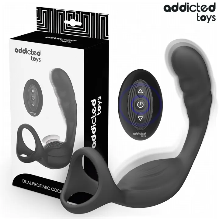 ADDICTED JUGUETES - ANILLO DOBLE VIBRADOR PROSTÁTICO CONTROL REMOTO