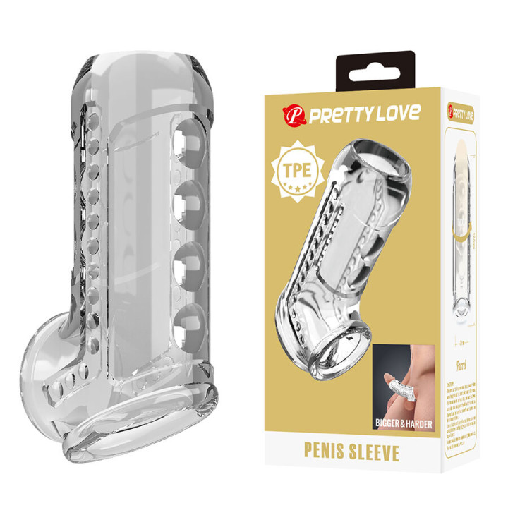 PRETTY LOVE - FUNDA PARA PENE TEXTURIZADA TRANSPARENTE | VibraZon