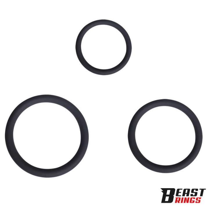 Set de 3 Anillos para el Pene Silicona S, M y L de Beast Rings | VibraZon