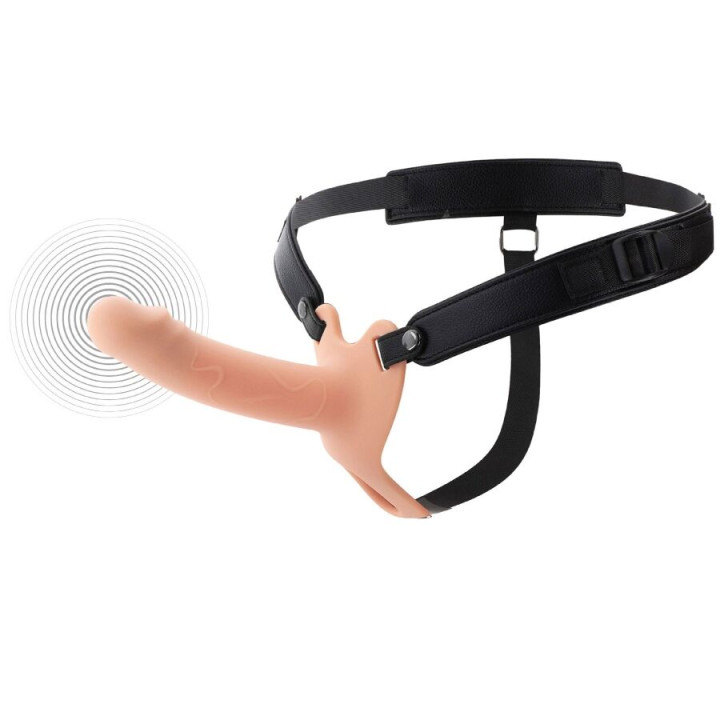 HIDDEN DESIRE - INFERNO ARNES CON DILDO FUNDA PARA PENE CON VIBRACIÓN 16 CM | VibraZon