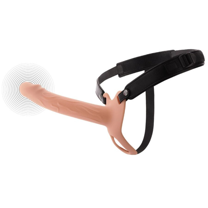 HIDDEN DESIRE - INFERNO ARNES CON DILDO FUNDA PARA PENE CON VIBRACIÓN 20 CM | VibraZon