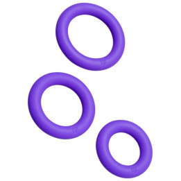 ROMP - REMIX TRIO SET DE 3 ANILLOS PARA PENE SILICONA MORADO | VibraZon