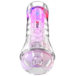 PDX ELITE - MASTURBADOR TRANSPARENTE VIEWTUBE XXL LED STROKER 27.3 CM | VibraZon