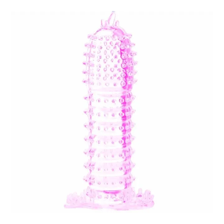BAILE - FUNDA PARA PENE CON PUNTOS ESTIMULANTES ROSA 14 CM