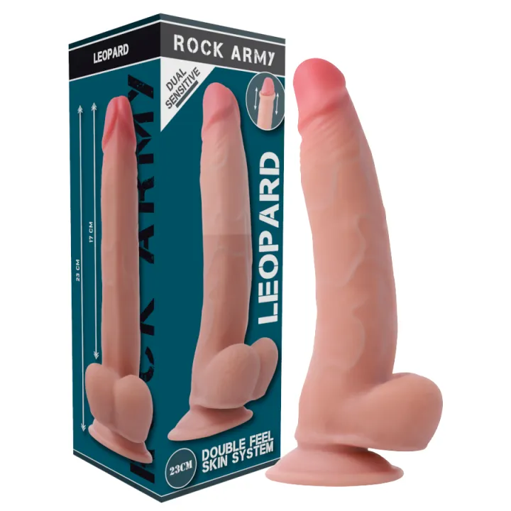 ROCKARMY - LEOPARD DILDO REALISTA DOBLE DENSIDAD 23 CM -O- 4.77 CM