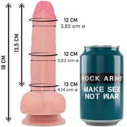ROCKARMY - MUSTANG DILDO REALÍSTICO LIQUIDA SILICONA 18 CM -O- 4.14 CM