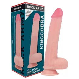ROCKARMY - KINGCOBRA DILDO REALÍSTICO LIQUIDA SILICONA 24 CM -O- 4.77 CM