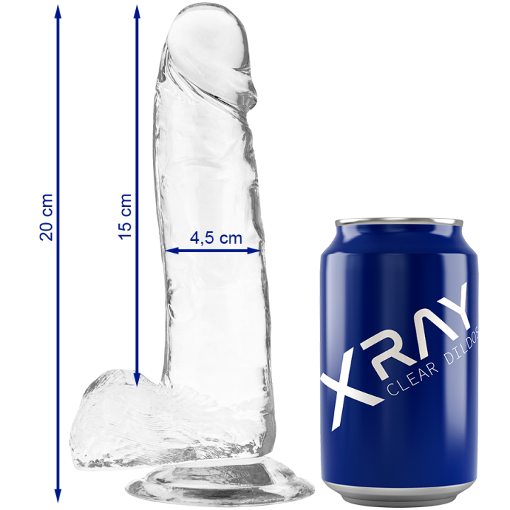 X RAY - CLEAR DILDO REALISTA TRANSPARENTE 20 CM -O- 4.5 CM | VibraZon