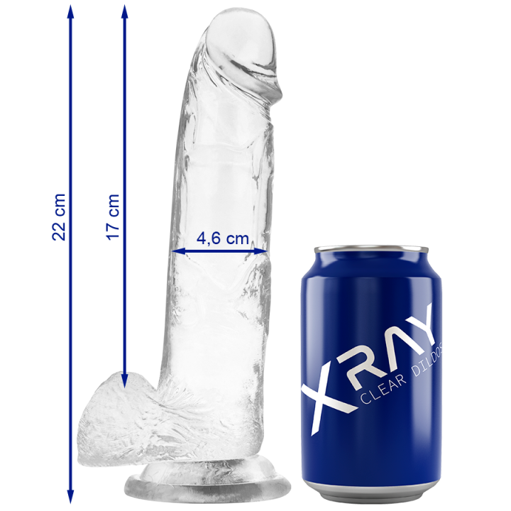 X RAY - CLEAR DILDO REALISTA TRANSPARENTE 22 CM -O- 4.6 CM | VibraZon